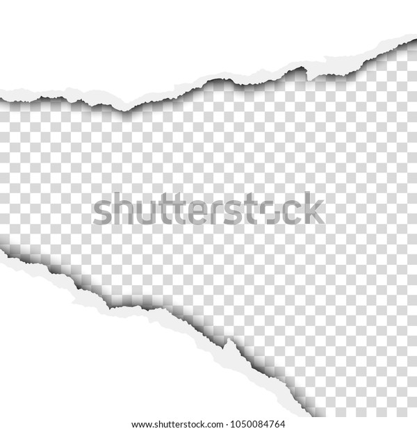 Torn
wide hole in white sheet of paper with transparent background of
the resulting window. Vector template paper
design.