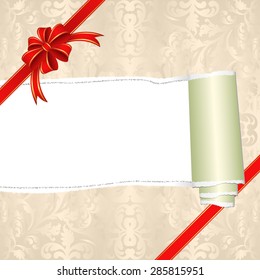 Torn Wrapping Paper With Ribbons