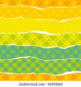 Torn wrapping paper. Seamless vector vibrant pattern.