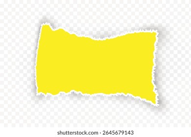 Torn Yellow Paper Texture Background with Shadow Effect, PNG cut-out