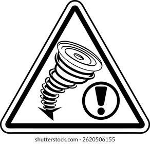 Tornado Alert Symbol simple  Vector – Assembly Warning Silhouette