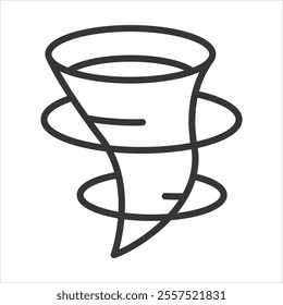 Tornado Alley Outline Icon Vector Illustration