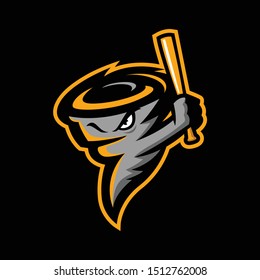 Tornado Baseball Sport Mascot Logo