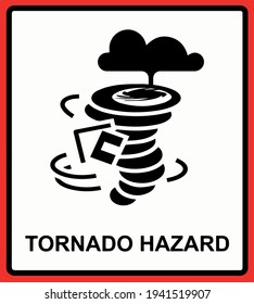 Tornado black glyph icon. Natural disaster, dangerous phenomenon silhouette symbol on white space. Extreme weather, meteorological emergency.