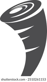 Icono negro de tornado. Símbolo de la catástrofe del viento de tormenta