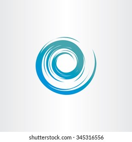 Tornado Blue Water Wave Spiral Vector Circle Background Logo