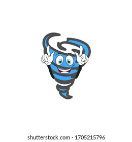 personajes de dibujos animados tornados diseñan con expresión. se puede utilizar para pegatinas, pasadores, mascotas o parches