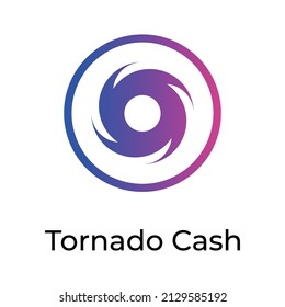Tornado Cash Cryptocurrency token icon. TORN token symbol. Cryptocurrency vector icon. Flat Vector illustration - Vector