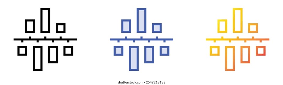 tornado chart icon. Linear, Blue Fill and Gradient Style Design Isolated On White Background
