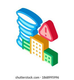 Tornado Stadt Symbol Vektorgrafik. isometrisches Tornado Stadtzeichen. farbige einzelne Symbolillustration