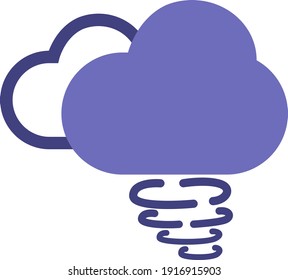 Tornado clouds, illustration, vector on white background.