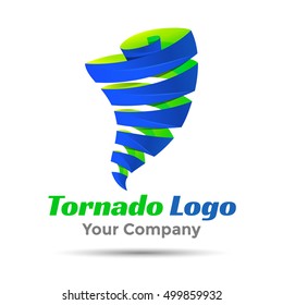 Tornado Colorful Vector 3d Volume Logo Design Corporate identity