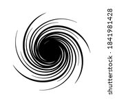 Tornado. Cyclone black icon isolated on white background. Spiral tornado. Blow hurricane. Tropical storm. Vector