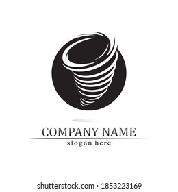 Symbol des Tornado-Logos und des Zyklons, Vektorgrafik-Design