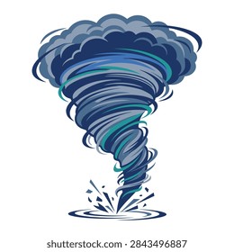 Tornado cyclone storm dark clouds swirling destruction weather phenomenon violent natural disaster.