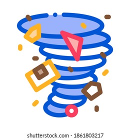 Vector de iconos de detalles del tornado. Signo de detalles de tornado de contorno. Ilustración de símbolo de contorno aislado