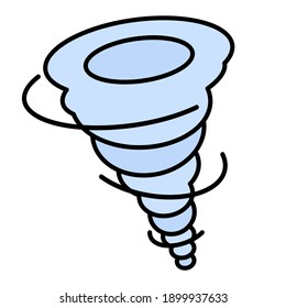 tornado disaster using soft color and filled line style