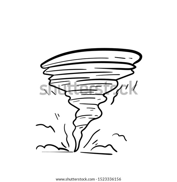 Tornado Doodle Vector Hand Drawing Stock Vector (Royalty Free) 1523336156