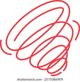 Tornado Effect Lined Doodle Vector Illustration