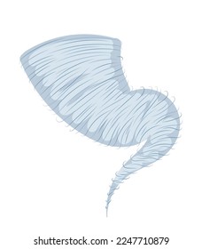 Tornado-Effekt mit wirbelndem Energietrichter, Wetterkatastrophensymbol. Vektorgrafik in Comic-Cartoon-Design