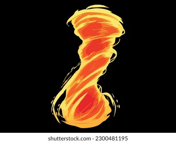 Tornado Element flame effect vfx isolated vector illustration