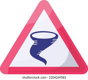 Tornado Extreme Weather Alert Concept, Tropical Cyclone Vector Color Icon Design, Modern Traffic Guide Warning Sign, Regulatory And Recognizable Symbol, Mandatory Road Signage Stock Illustration