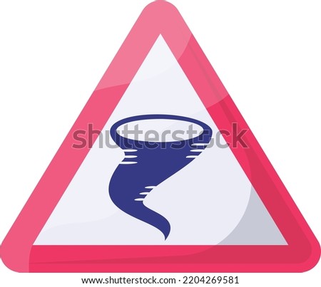 Tornado extreme weather Alert Concept, Tropical Cyclone Vector Color Icon Design, Modern traffic guide warning sign, Regulatory and recognizable symbol, Mandatory Road signage stock illustration