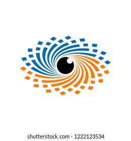 Tornado Eye Logo Design Template