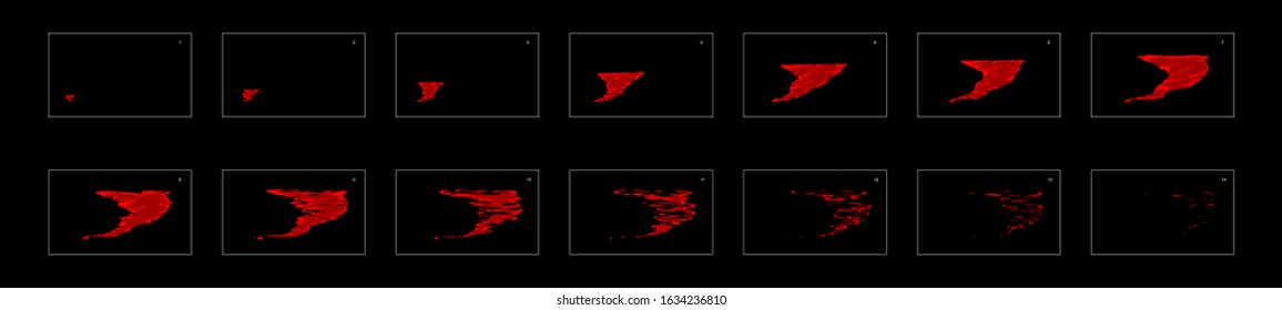 Tornado fire effect. Tornado effect frame by frame animation sprite sheet. classic animation for game development, motion graphic or mobile games