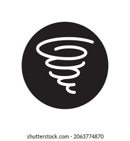 Icono de glifo tornado aislado en fondo blanco
