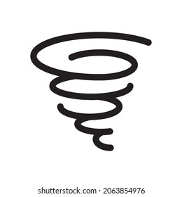 Icono de glifo tornado aislado en fondo blanco
