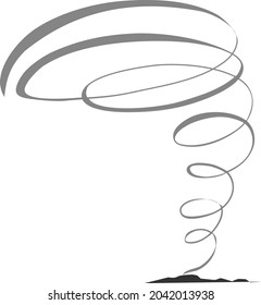 Tornado Hand Drawn Icon. Nature Disaster Concept. Vector Illustration