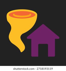 Tornado Hitting House smart trendy bunt Vektor prächtig Design nützlich Illustration bunt background.eps