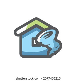 Catástrofe del hogar de Tornado Icono del vector Ilustración de la caricatura