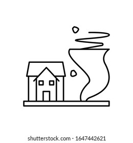 Tornado, house icon. Simple line, outline vector elements of natural disasters icons for ui and ux, website or mobile application