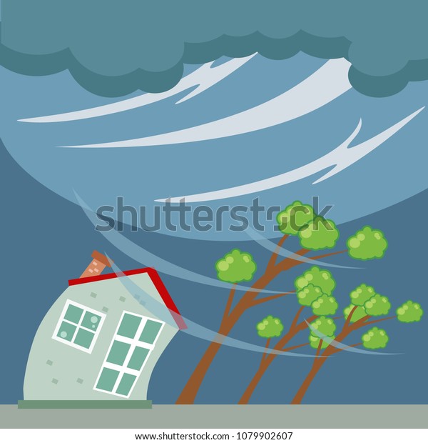 Tornado Hurricane Approaching Series Natural Disaster Stock Vector ...