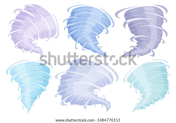 竜巻 ハリケーン サイクロン カートーンとフラットスタイル 白い背景にベクターイラスト のベクター画像素材 ロイヤリティフリー