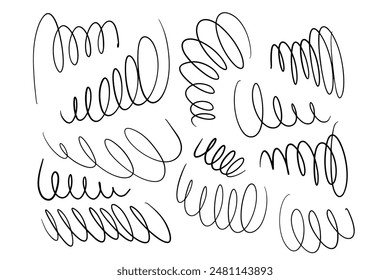 Tornado und Hurrikan Doodle Set, Doodle Hurrikan Sturm Cartoon Vektorgrafik