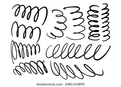 Tornado and hurricane doodle set, Doodle hurricane storm cartoon vector