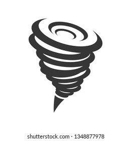 Tornado Hurricane Icon on White Background. Vector