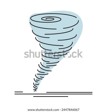 The tornado icon. A tornado is an atmospheric vortex. A natural disaster. Danger. Isolated illustration on a white background for design and web.