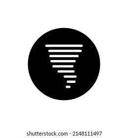 Icono de Tornado en redondo negro