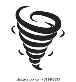Tornado icon in black style isolated on white background. Weather symbol stock vector illustration.