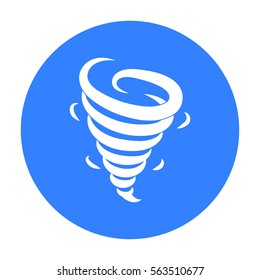 Tornado icon in black style isolated on white background. Weather symbol stock vector illustration.