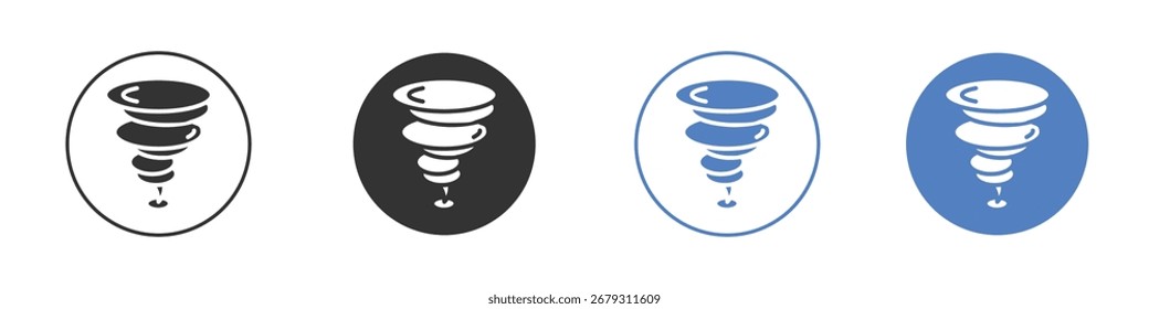 Colección de icono de tornado para App en colores negro y azul