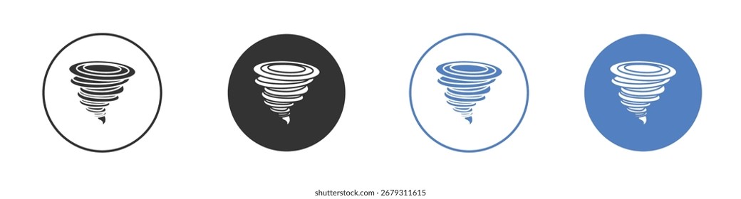 Colección de icono de tornado para App en colores negro y azul