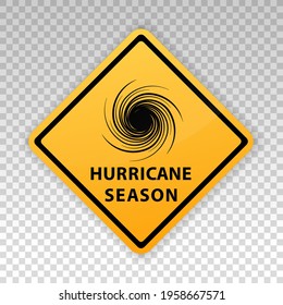 Tornado Icon. Cyclone Yellow Sign. Spiral Tornado. Blow Hurricane. Tropical Storm. Road Warning. Alert Symbol Isolated On Background. Vector Illustration