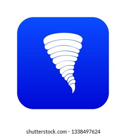 Tornado icon digital blue for any design isolated on white vector illustration