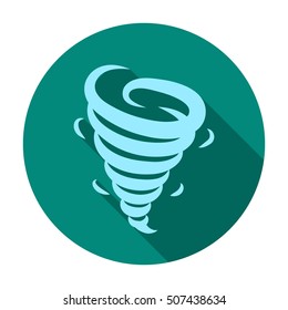 Tornado icon in flat style isolated on white background. Weather symbol stock vector illustration.
