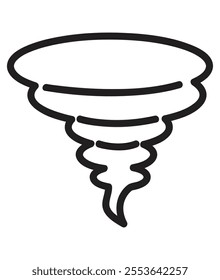 Tornado icon. Illustration in black and white and vector format. 